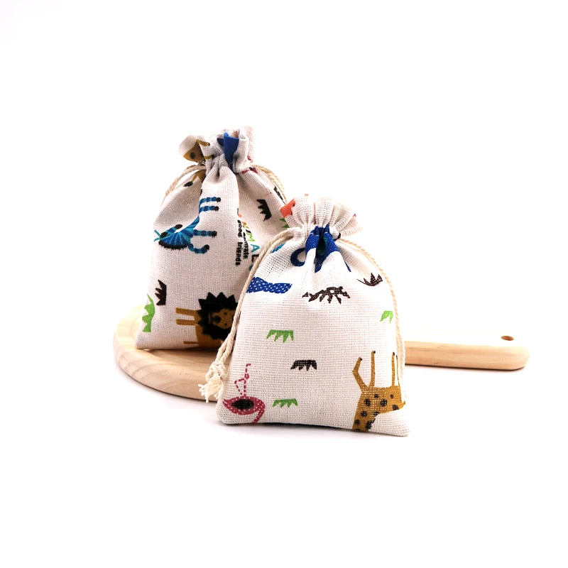10 шт./партия хлопковые пакеты с принтом животных | Украшения и аксессуары