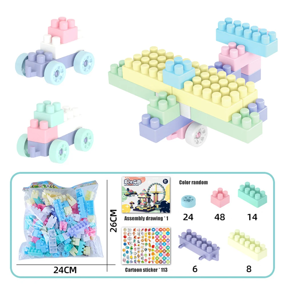 

100pcs/set Building Blocks Bricks Bulk Model Figures Educational Assembled Toy Multiple Shapes Assemble Toy Games Jigsaw
