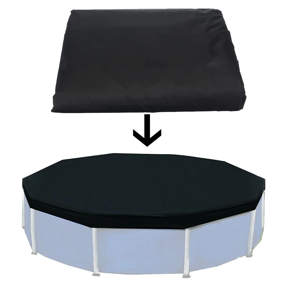 12ft Above Ground Pool Cover Garden UV Resistant Rainproof Folding Frame Round Inflatable Swimming Pool Cover