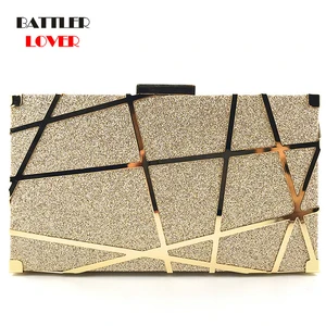 Women Luxury Box Evening Bag Party Banquet Glitter Wedding Clutches for Female Minaudiere Chain Shoulder Flaps Bolsas Mujer