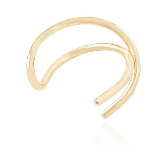 goldX one pcs BUENOS Fashion, золотой хрящ, панк, каффы для ушей, женские клипсы, серьги, не пирсинг, крест, полые C серьги с узором, клипсы, ювелирные изделия - Окраска металла: goldX one pcs