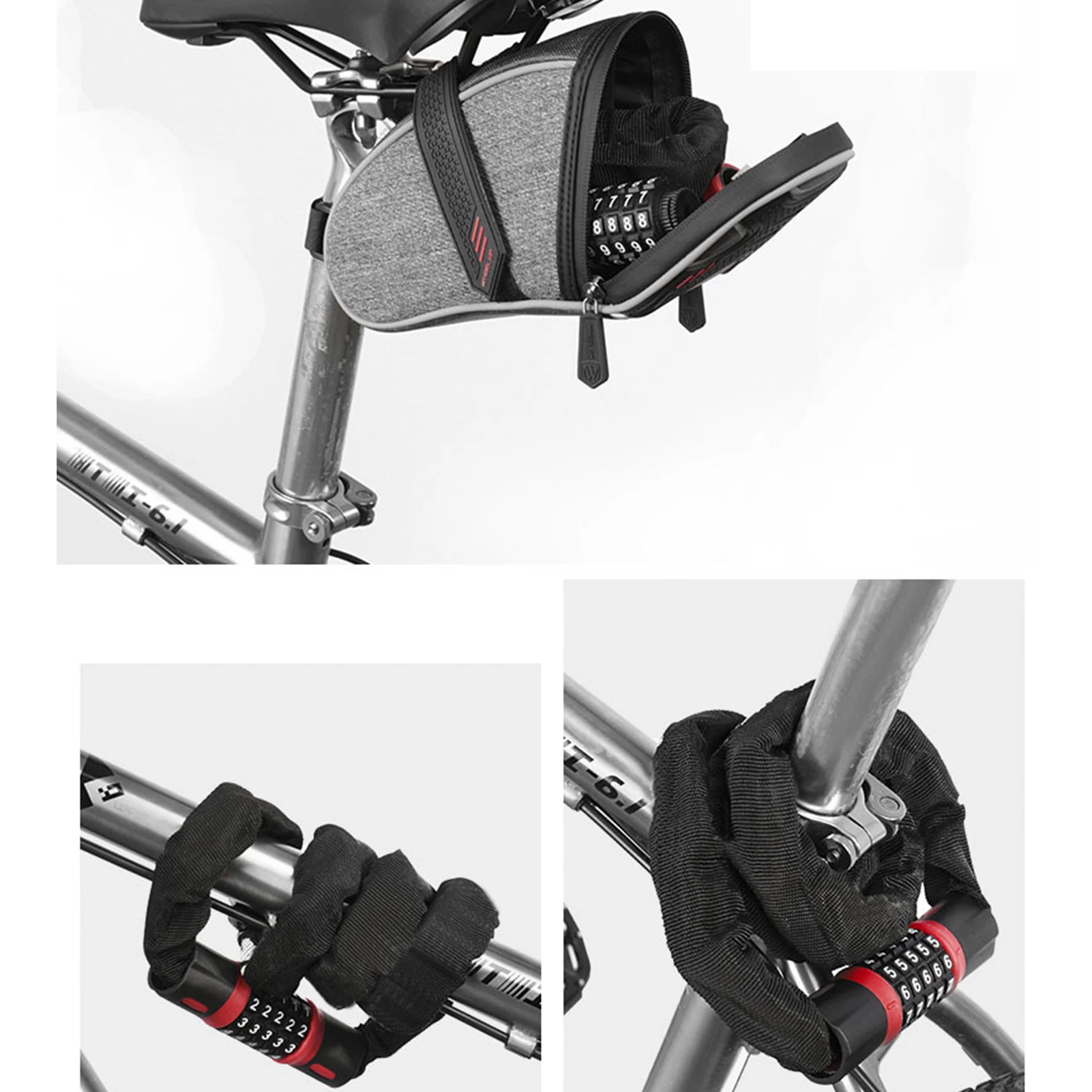 

Road Bike Bicycle 5-Digit Resettable Combination 60/90/120/150cm Chain Lock Steel Anti-Theft Bike Chain Lock Security Chain Lock