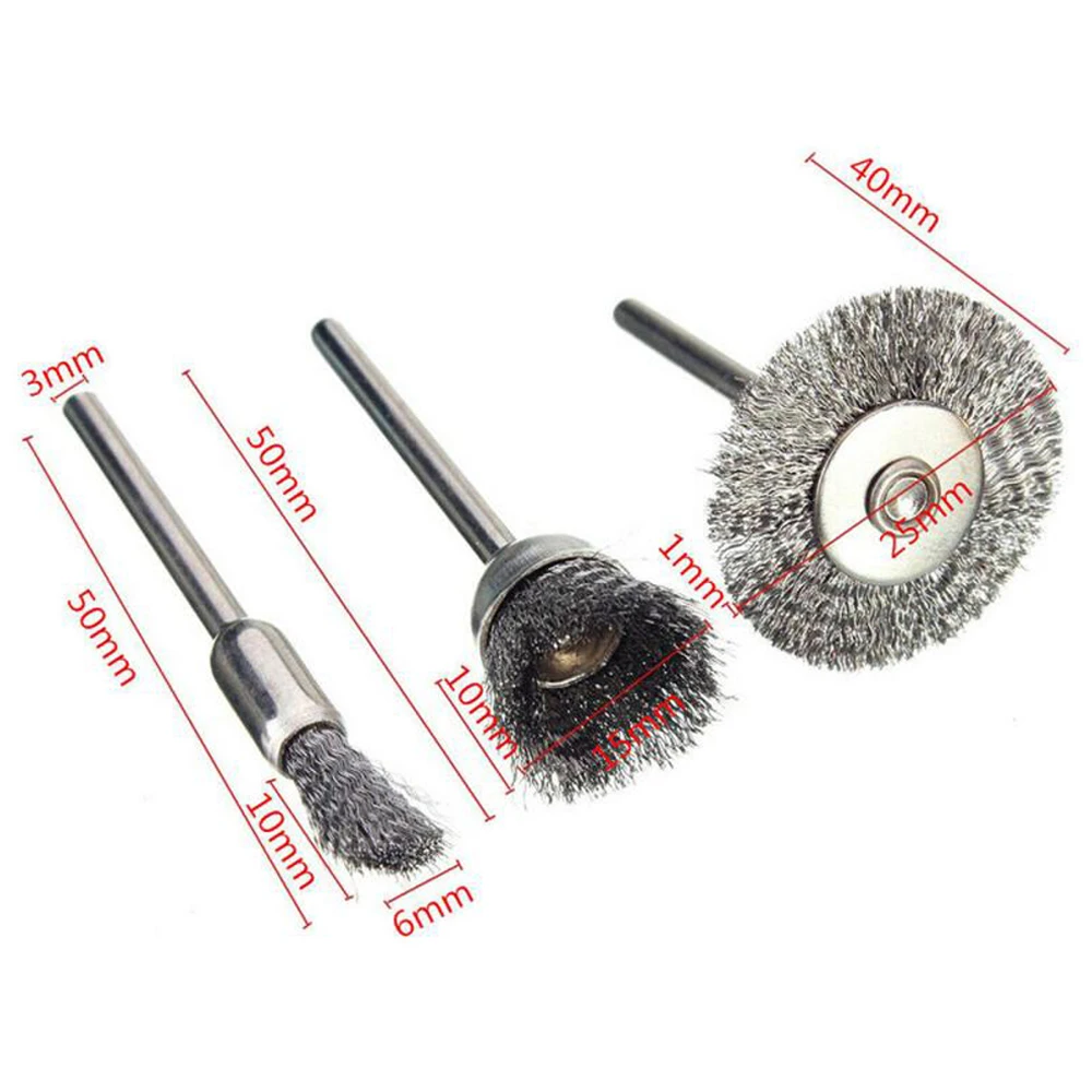 

New 36Pcs Brass Brush Steel Wire Wheels Brushes Drill Rotary Tools Polishing Dremel Rotary Tools Metal Rust Removal Brush Set