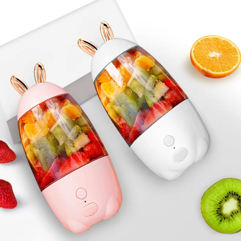 

Portable Juicer Household Electric Juicer Cup Fruits USB Charging Mini Smoothie Blender Outgoing Juicer Extractor Rabbit Shape