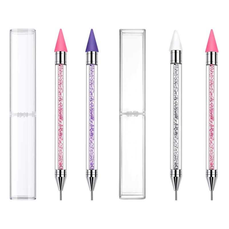 

2 шт. стразы, ручка-точек с двойным концом, кристаллы, гвоздики, воск, карандаш, искусство, сделай сам, инструмент для украшения