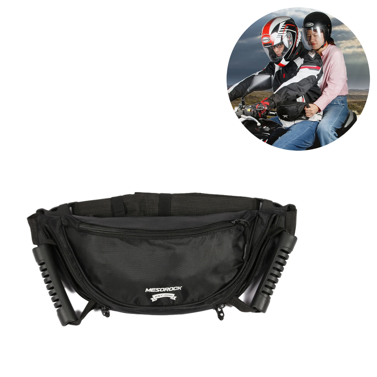 

Motorcycle Riding Waist Bag Multifunctional Large Capacity Waist Pack Rear Seat Safety Handle Bag Cycling Messenger Bag