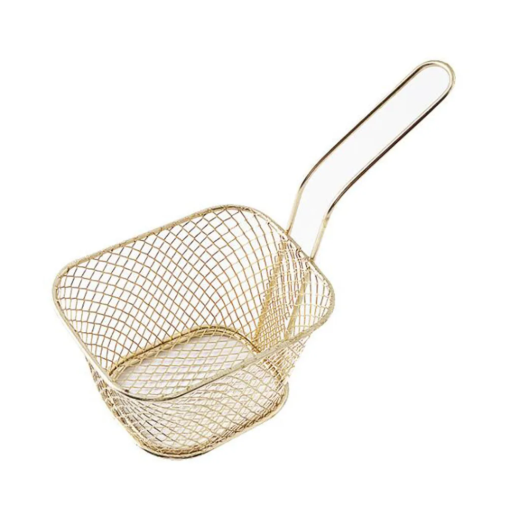 Portable Frying Basket Metal Food Filter Strainer Fryer Cooking Colander French Fries Baskets Cookware Kitchen Tools | Дом и сад