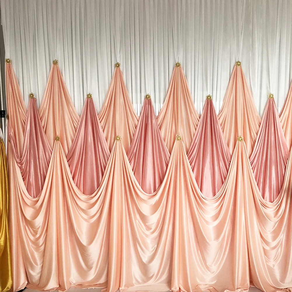 Новый дизайн 10 футов д * в 2020 персиковая Румяна Розовая Занавеска драпировка фон с