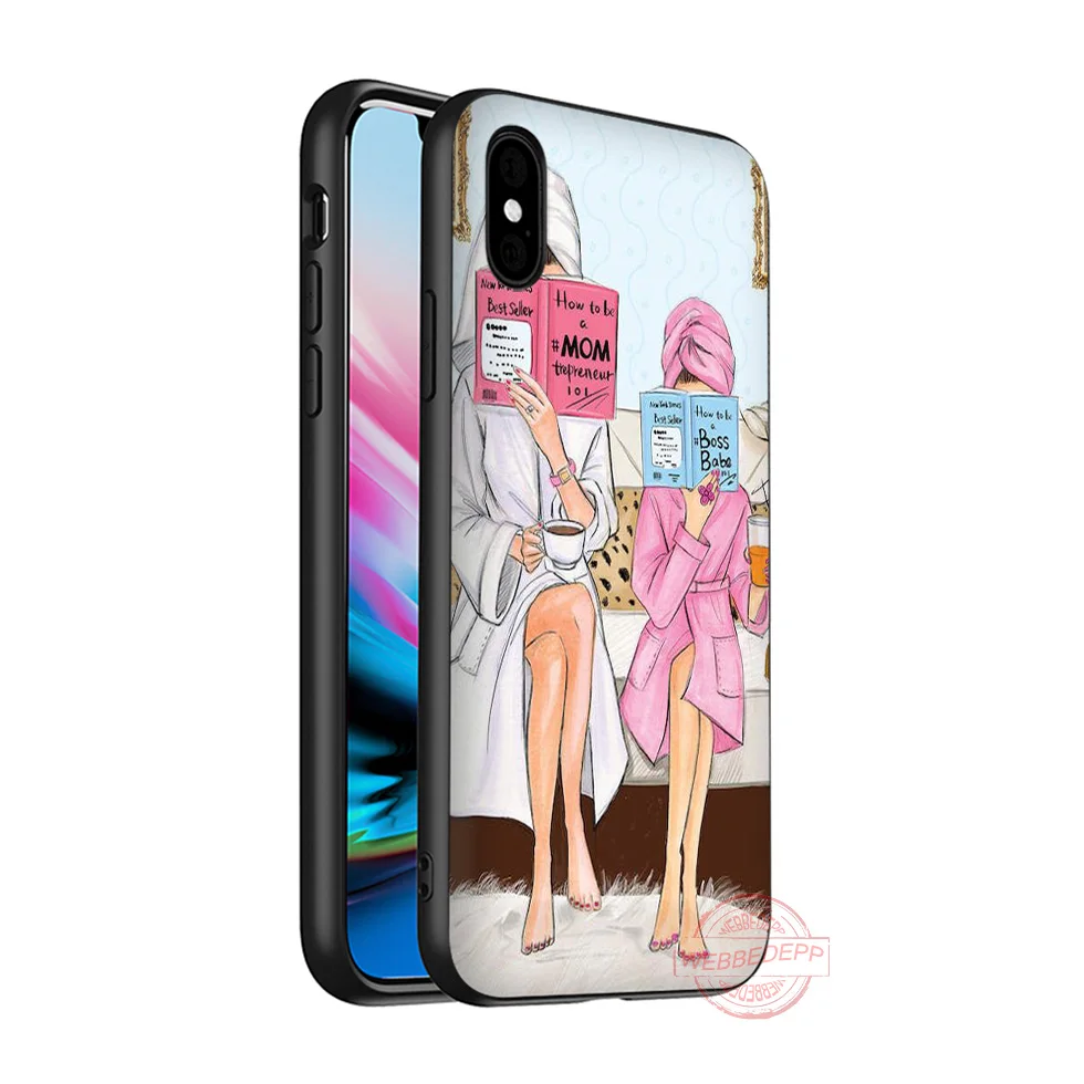 WEBBEDEPP мама и дочь рисунок Мягкий Силиконовый ТПУ чехол для телефона для iPhone 5 6 7 8 Plus X XS XR XS Max 11 11peo 11proMax - Цвет: 10