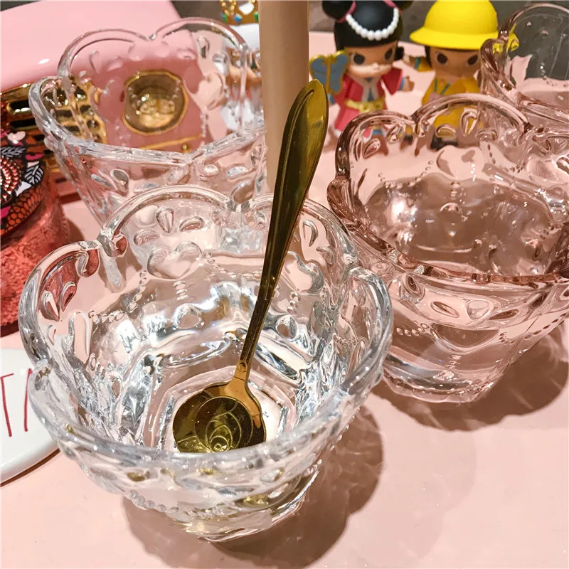 Новый узор тисненые стеклянные чашки розовые прозрачные бессвинцовые для