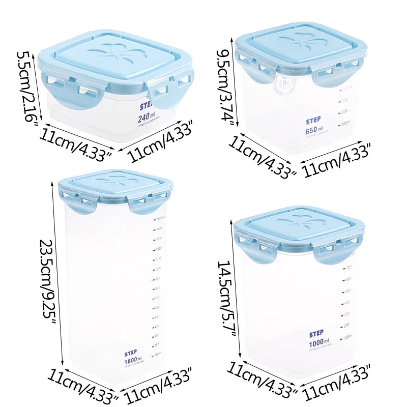 

Home Storage Organizer Square Grain Storage Box Tank Plastice Box Kitchen Storage Kitchen Organizer Transparent Food Containers