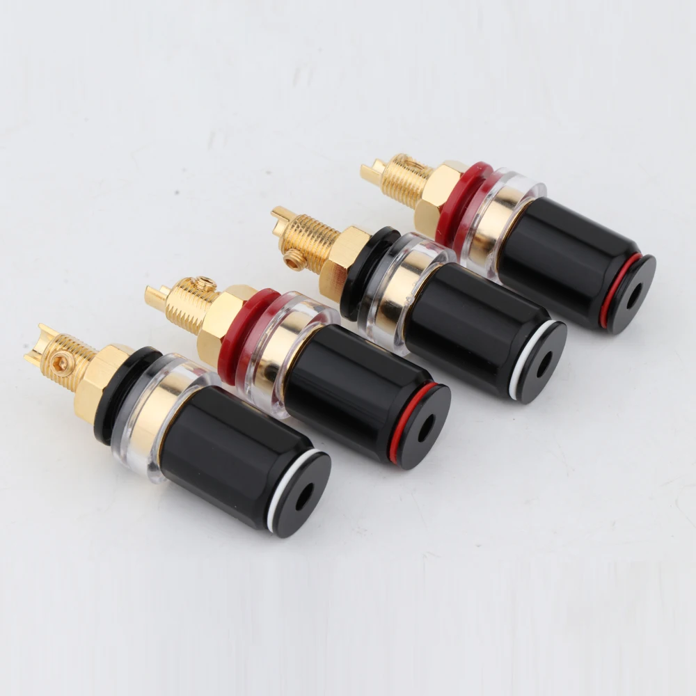 

4pcs Hi-end HiFi Audio Gold Plated Conductor Long Binding Post Speaker Amplifier Terminal