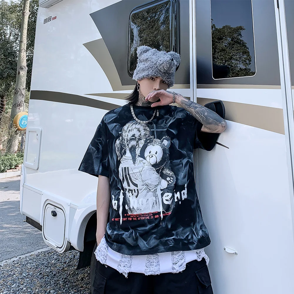 

UNCLEDONJM New arrival 2021 graphic tshirts oversized t shirt Hip Hop Streetwear Tshirt Harajuku Summer Cotton Tops Tees UBO2144
