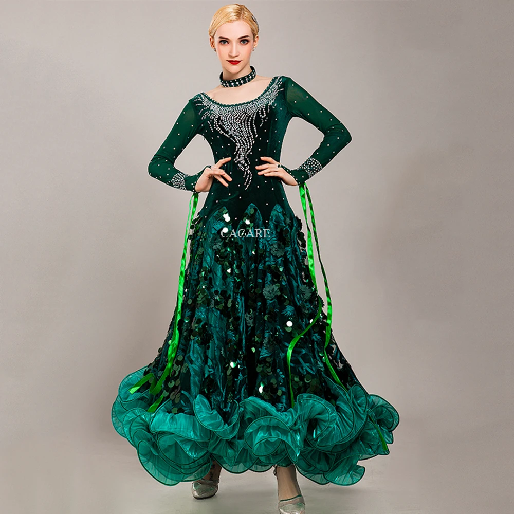 CACARE платья для конкурса бальных танцев Вальс платье стандартные танцевальные D0399