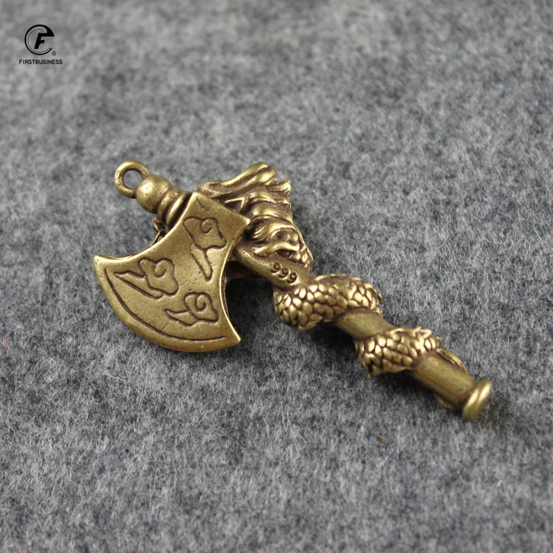 Креативные винтажные медные фигурки в виде головы дракона автомобильные брелки