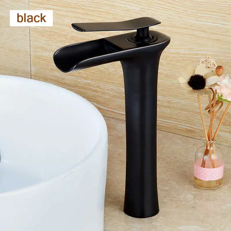 

Basin Faucets Modern White Bathroom Faucet Waterfall faucets Single Hole Cold and Hot Water Tap Basin Faucet Mixer Taps 6008