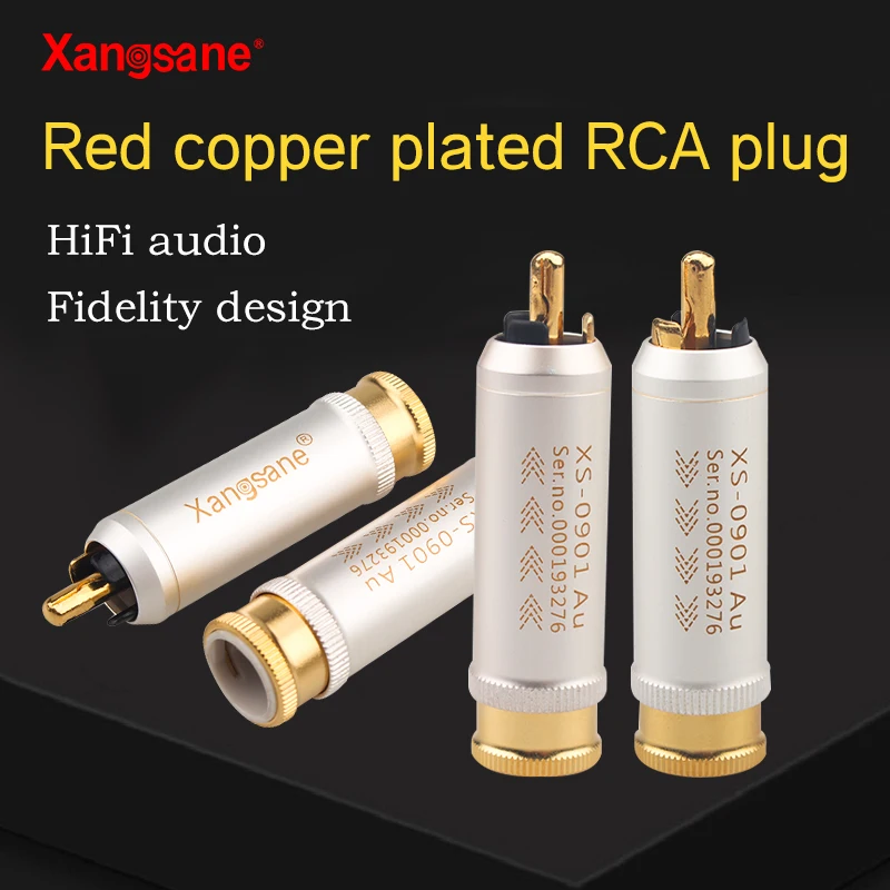 4 шт./8 шт./16 шт. Красный медный корпус позолоченный RCA аудио разъем усилитель
