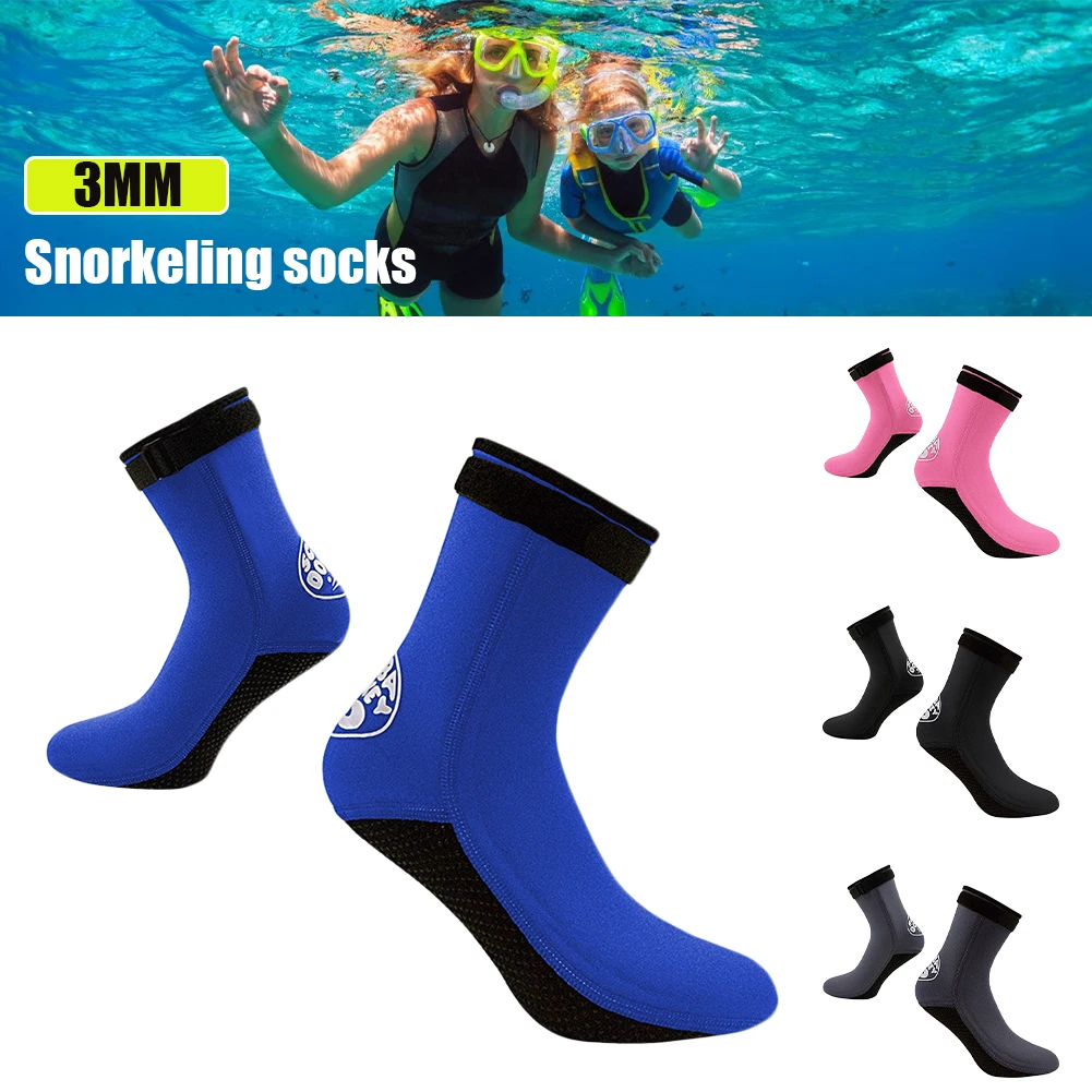 

1 Pair 3MM Neoprene Diving Socks Adjustable Buckle Beach Water Socks Anti-Slip Diving Surfing Boots For Men Women