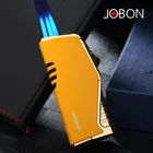 Бутановая струйная Зажигалка Jobon, турбина с тройным прямым пламенем, ветрозащитная Зажигалка для сигарет, трубка, большая огнеупорная сигарета, сигара, мужской подарок