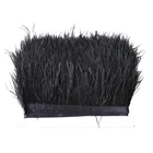 Бахрома с натуральными черными перьями 6-22 см