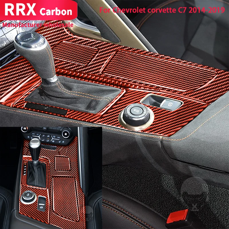 

RRX 11pcs Gear Shift Cup Holder Panel Cover Decoration Trim Sticker for Chevrolet Corvette C7 2014-2019 Carbon Fiber Car Styling