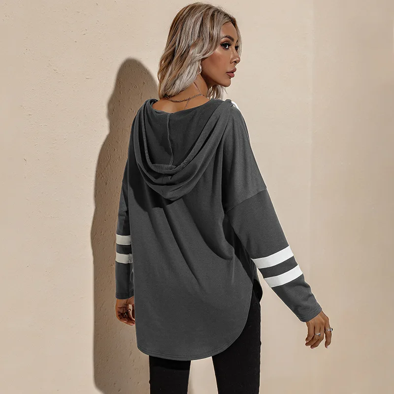 

Hoodies Women Loose V Neck Long Sleeve Sweatshirt Female Vintage Spring Autumn Woman's Clothing 2021 Casual Tops Oversize Hoody