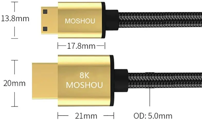 HDMI-совместимый мини-кабель 8K кабель 2 1 поддержка @ 60 Гц 4K 120 48 Гбит/с eARC HDR10 HDCP2.2 |