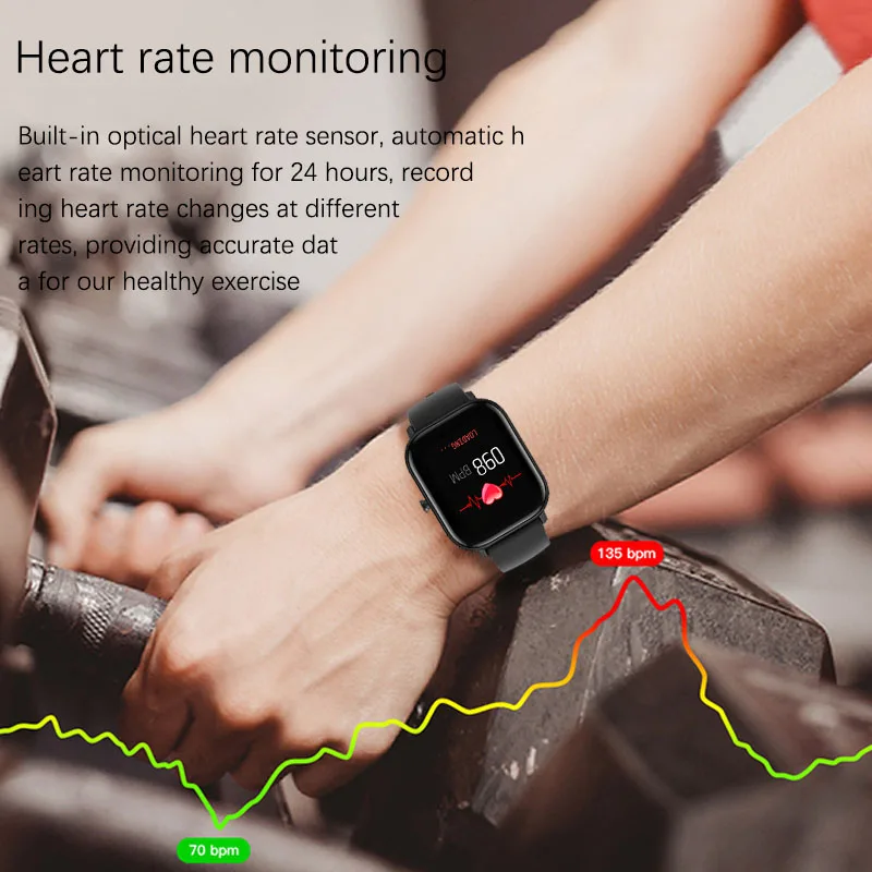 

2021 Fashion Smart Watch Men Pedometer Watches Heart Rate Monitor Sleep Monitor Women Smartwatch Sport Tracker Supports Phone