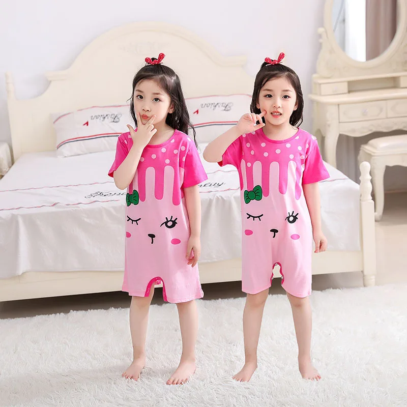 Children's Nightdress Girls' Cotton Baby Family Matching Outfits Children Clothing Girls Blanket Sleeper Pajama Set |