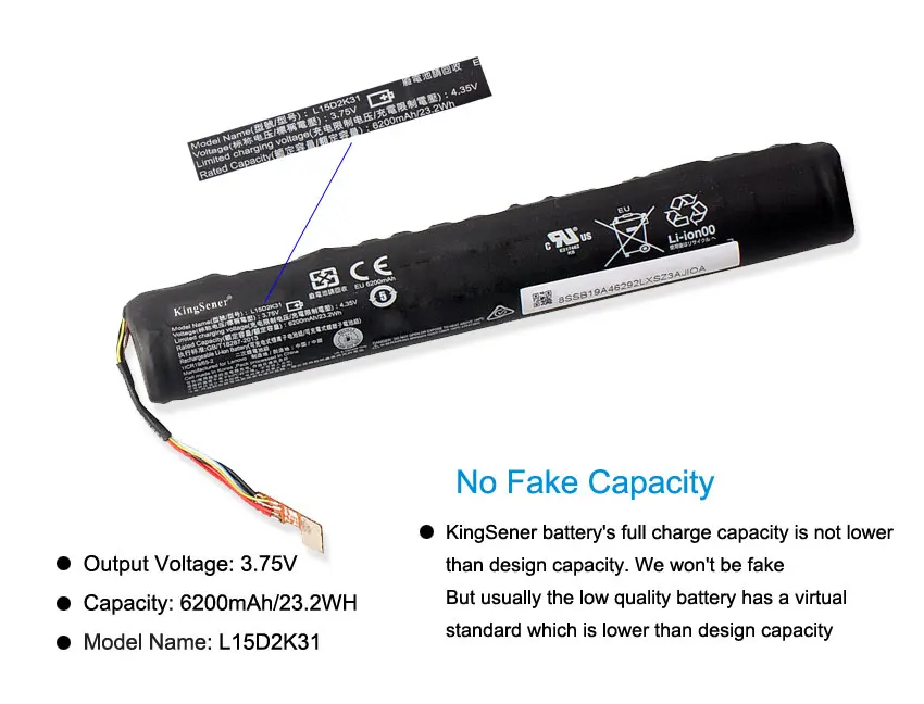 Аккумулятор KingSener L15D2K31 для планшета 3 75 в 6200 мА/ч 850 Вт/ч LENOVO YOGA 3-м Yt3-850F YT3-850 YT3-850M