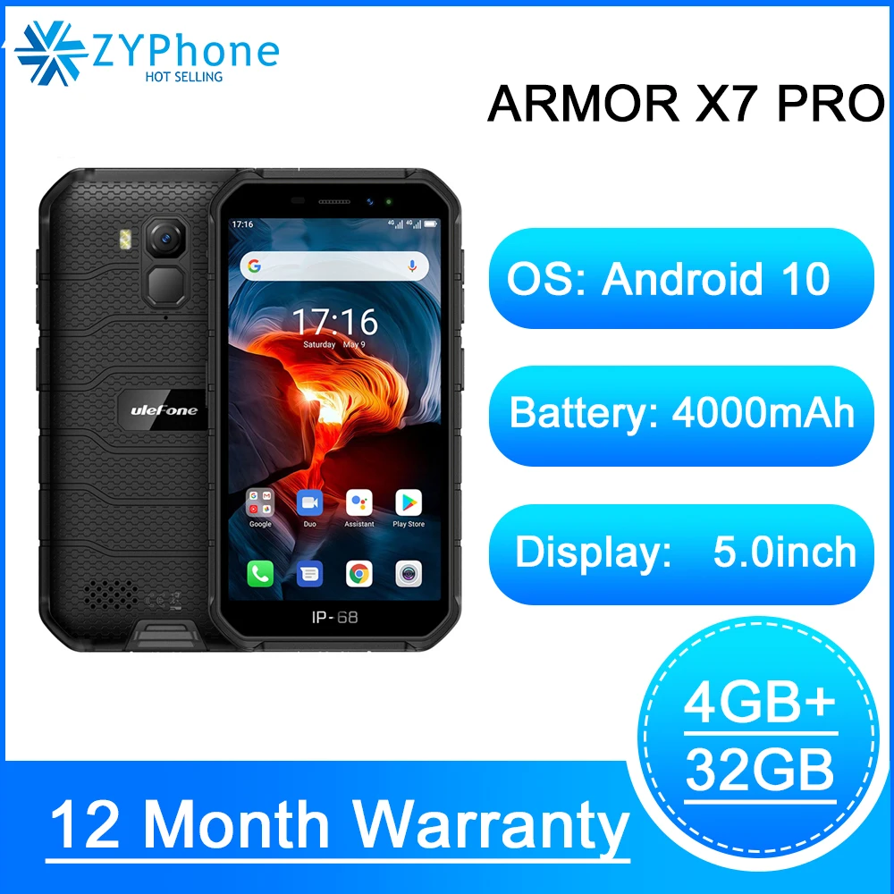 NFC Android 10 IP69K IP68 ударопрочные мобильные телефоны 4 ГБ 32 GPS сотовый телефон 4000 мАч 4G