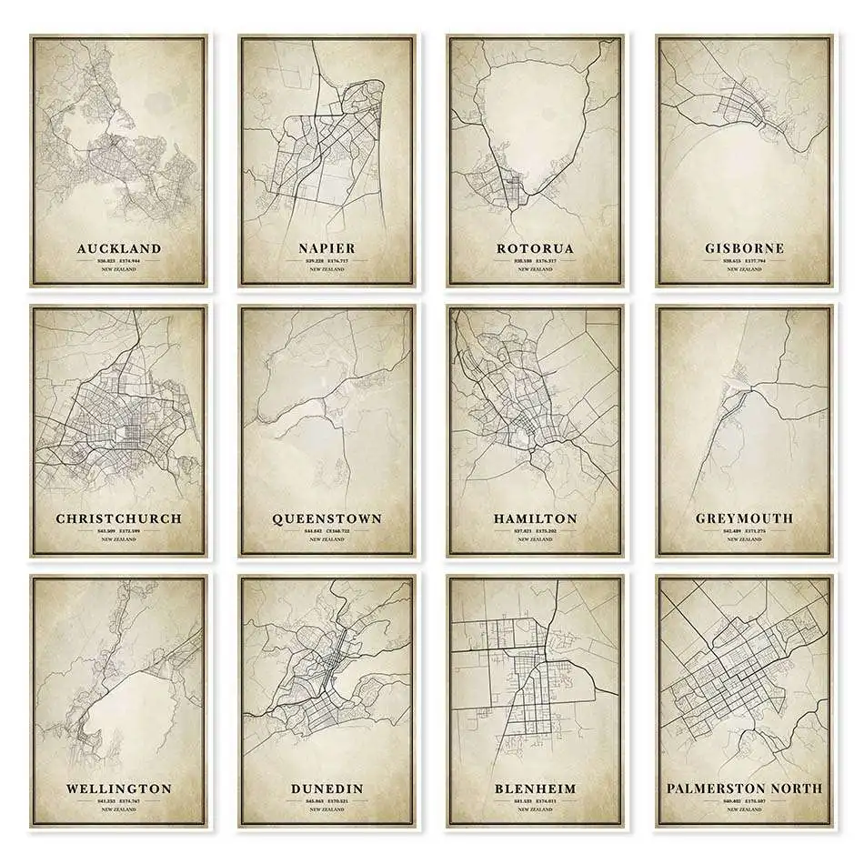 

Картина на холсте, картины, украшение для дома, настенное искусство, Новая Зеландия, Веллингтон, Окленд, Рождественская церковь, кинстаун, ви...