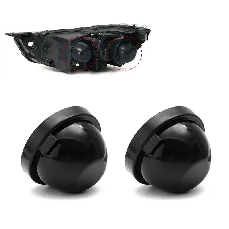

2Pcs Headlight Housing Seal Dust Caps Auto Rubber Headlight Housing Decor Styling Boot Caps Black Exterior Parts Car Accessories