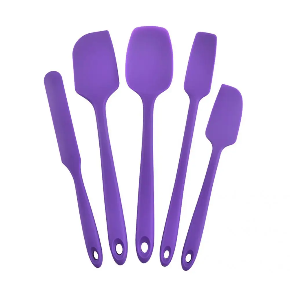 

Eco-friendly Universal Safe For Coated Rubber Spatula Kit Non-stick Baking Scraper Kit Solid Color for Home