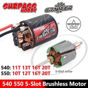 Матовый мотор Surpass Hobby, 5 слотов, 550 540 10T 11T 12T 13T 16T 20T для 110 радиоуправляемой машинки, грузовика, монстра TRAXXAS Tamiya SCX10 Crawler