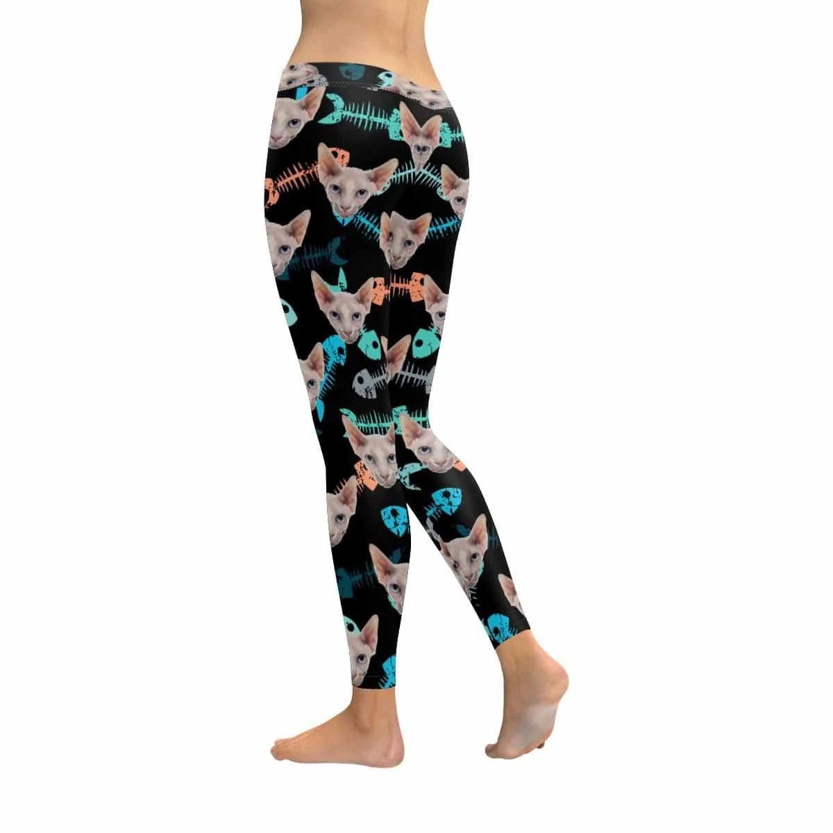 

Custom Cat Fish Skeleton Low Rise Leggings
