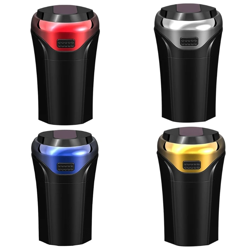 

Compact Smokeless Ashtray Detachable Car Cigarette Ashtray with LED Light USB Rechargeable Car Trash Can for Travel Home