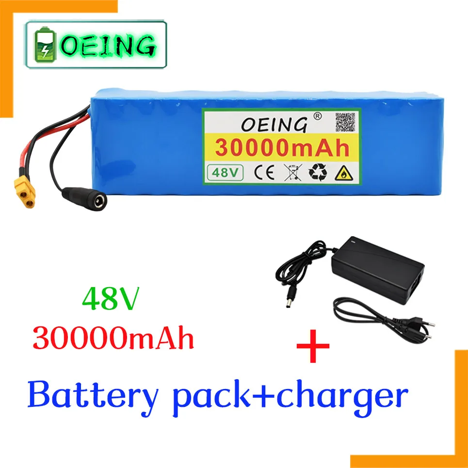 

Литиевый аккумулятор 48 В, 30 Ач, 18650, 13 s3p, 30000 мАч, 1000 Вт, аккумулятор высокой мощности 54,2 в для электровелосипеда, зарядное устройство 25 А BMS + 42 в...