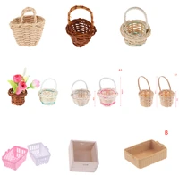 112 mini cute dollhouse rattan iron frame frame hand woven vegetable food storage basket dolls miniature decoration