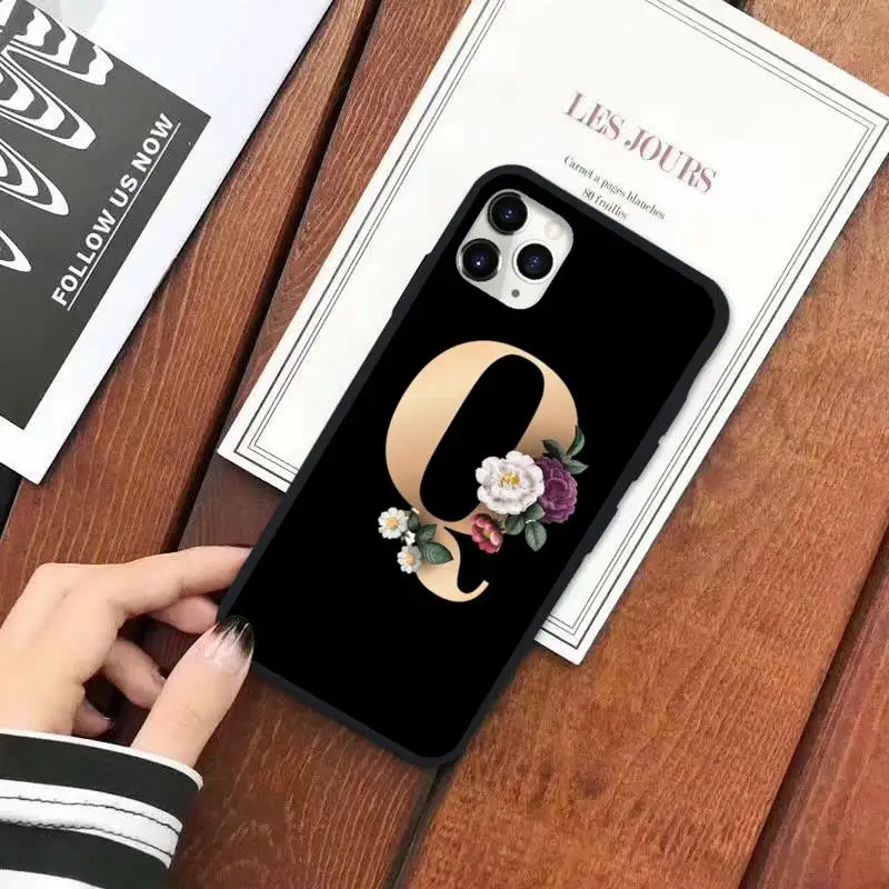 

Flower 26 English Name Letters Phone Case for iPhone 11 12 mini pro XS MAX 8 7 6 6S Plus X 5S SE 2020 XR