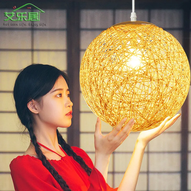 Hemp Ball pendant lights modern Dining room Cofe Restaurant hanging Light Rural Cany Pendant Lamp Decoration lighting fixtures | Лампы и