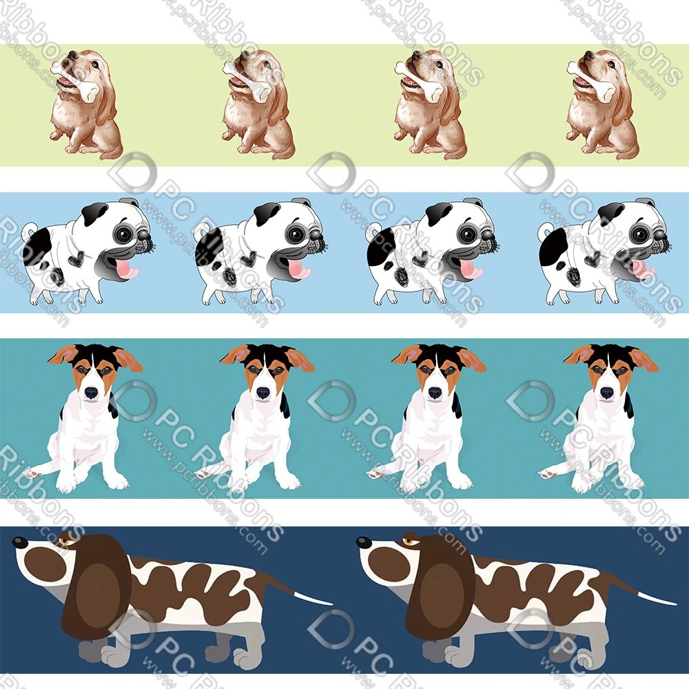 

Корсажная атласная лента 16-75 мм с рисунком мультяшного yhound/Dog, 50 ярдов, для упаковки подарков, бантов «сделай сам», ленты для свадебных подарков