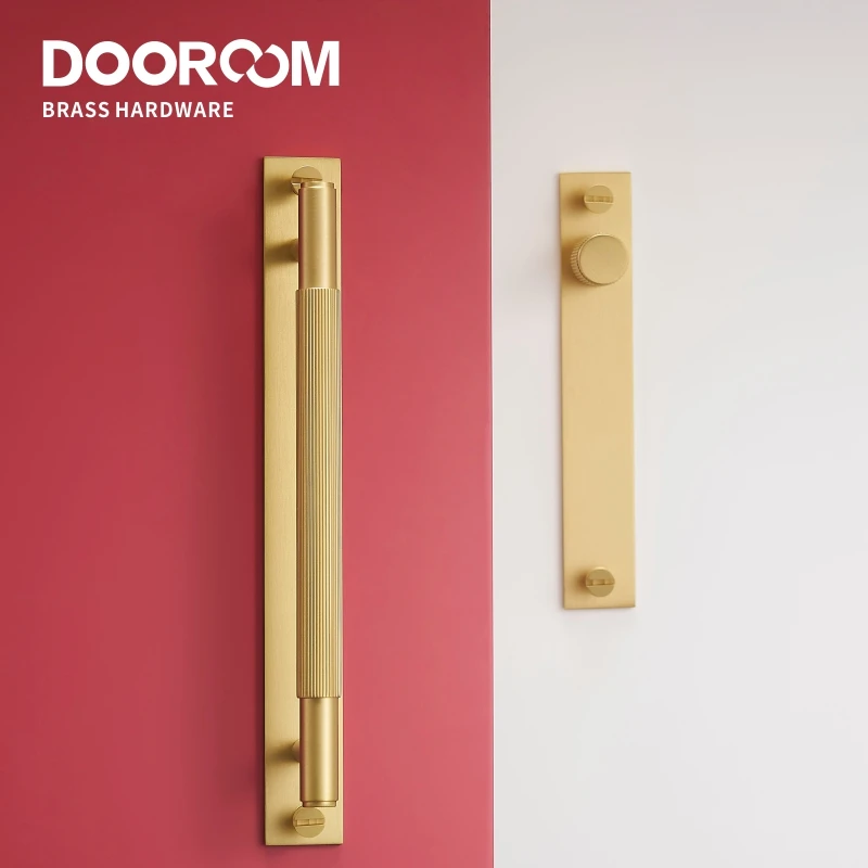 

Dooroom Brass Furniture Handles Modern Stripe With Plate Cupboard Wardrobe Dresser Shoe Box Drawer Cabinet Knobs Pulls Knobs