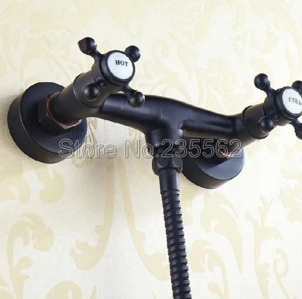 Латунный настенный смеситель для душа Ltf032 с черным масляным покрытием |