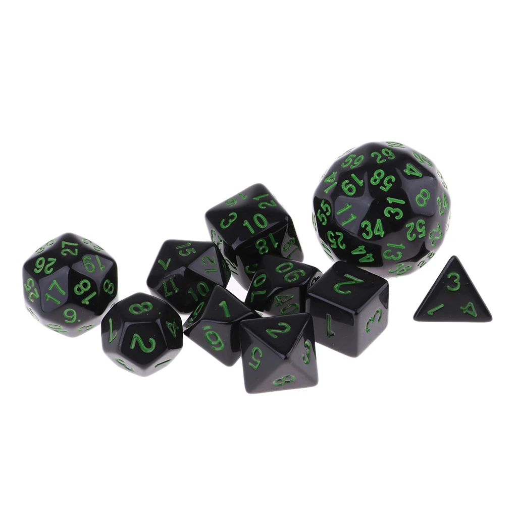 

10 Pieces Acrylic Polyhedral Dice for Dice Casino Party Game
