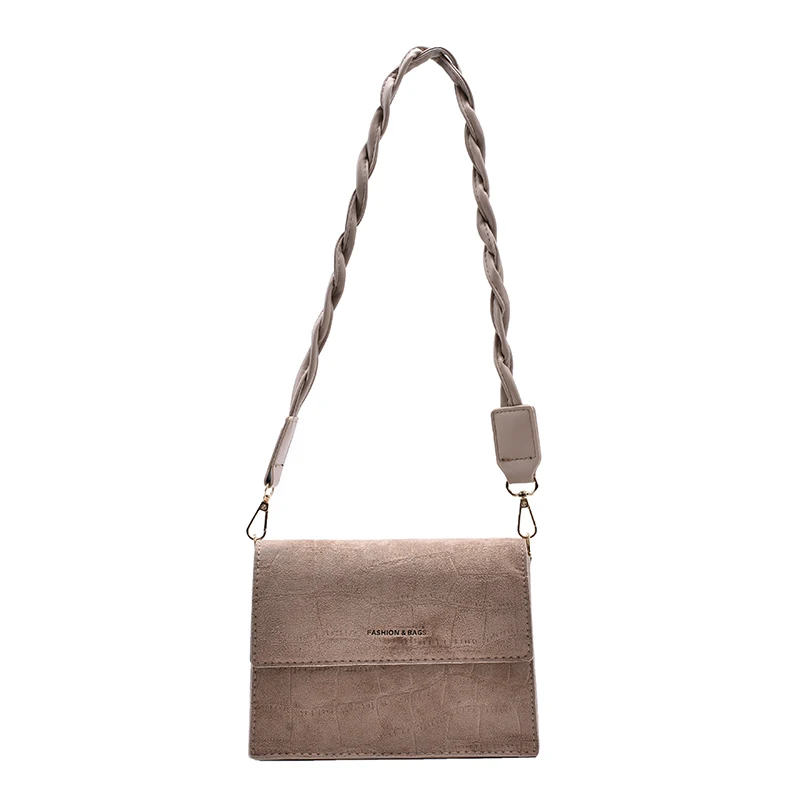 

Scrub Leather Crossbody Bags for Women 2020 Winter Branded Shoulder Handbags Women's Designer Trending Cross Body Bags