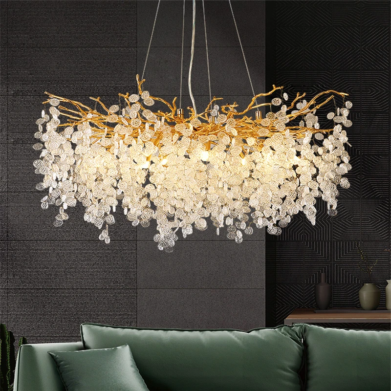 

Modern Luxury Crystal Chandelier Lighting Nordic LOFT Restaurant Chandeliers Pendant Lamp Living Room Hotel Lobby Light Fixtures