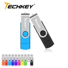 OTG USB флеш-накопитель Techkey 32 ГБ, металлическая флешка, карта памяти 4 ГБ 8 ГБ 16 ГБ, флешка, внешнее хранилище для смартфона
