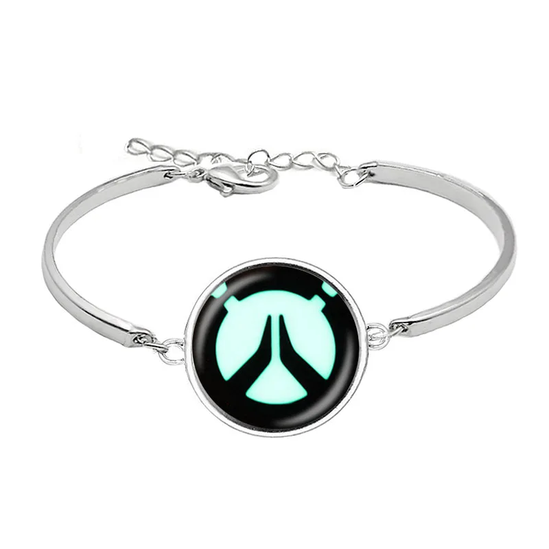 Игра OW браслеты логотип стекло кабошон Черный Плетеный Браслеты-кольца ручной