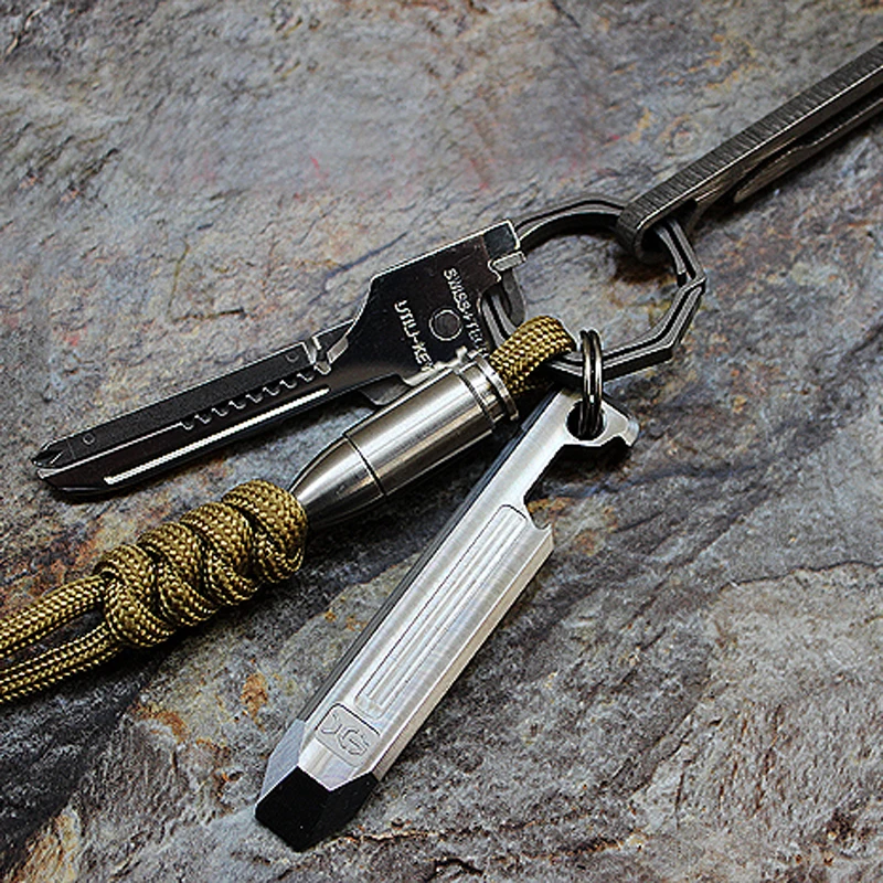 

EDC Multi Tool Card Titanium Bottle Opener Ruler Titanium Alloy Crowbar Outdoor Survival
